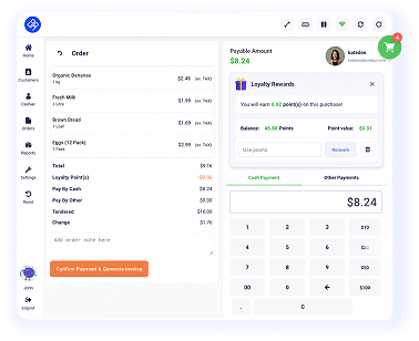 Loyalty management screen