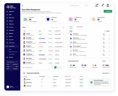 User and role management screen
